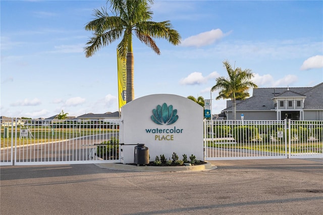 view of community sign