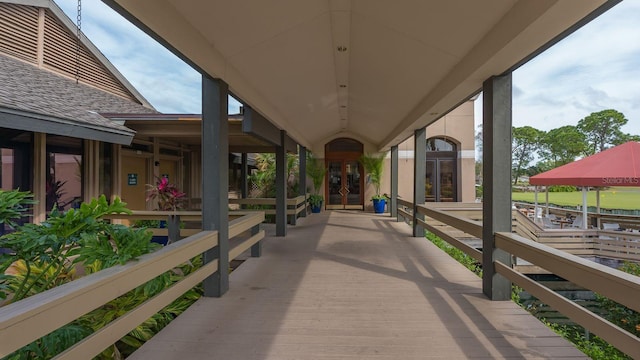 view of patio / terrace featuring french doors