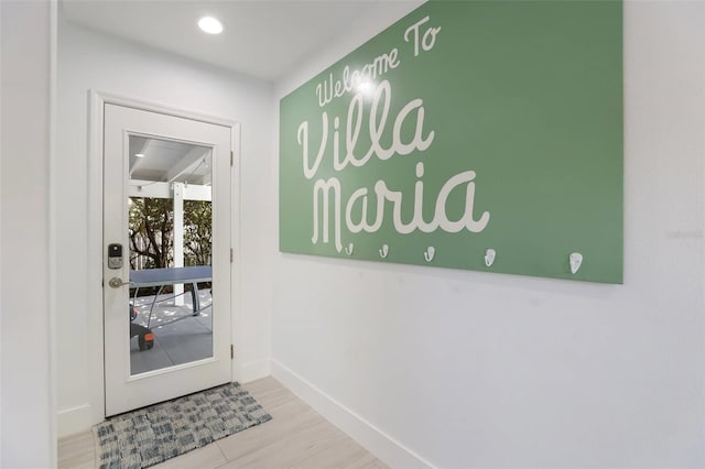 entryway featuring light hardwood / wood-style flooring