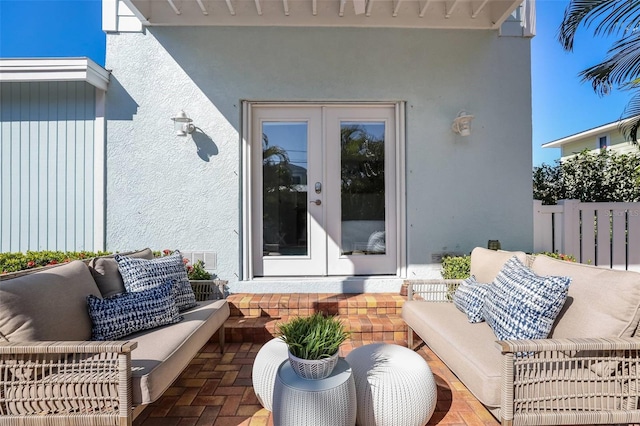 view of patio / terrace featuring french doors