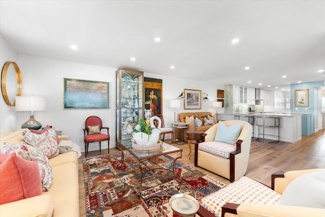 living room featuring light hardwood / wood-style floors