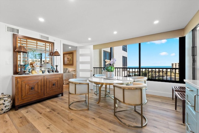 dining area featuring light hardwood / wood-style flooring