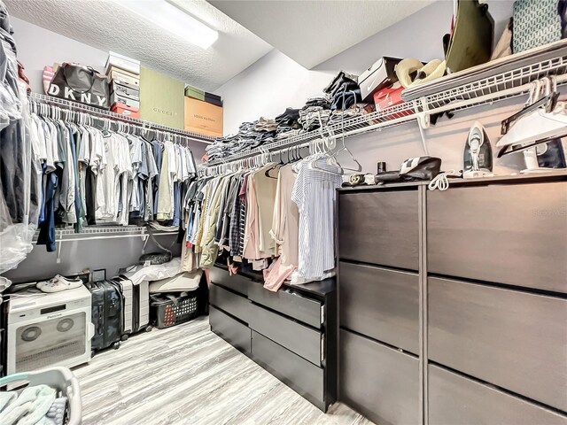 spacious closet featuring wood finished floors