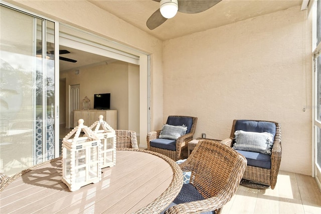 view of patio with ceiling fan