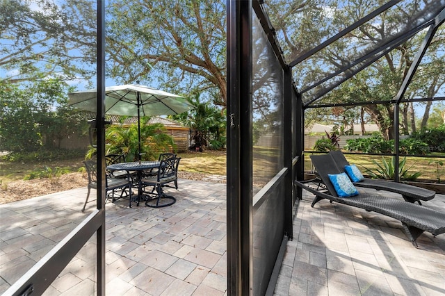 view of unfurnished sunroom