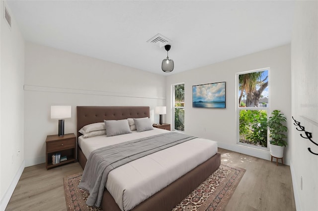 bedroom featuring light hardwood / wood-style floors