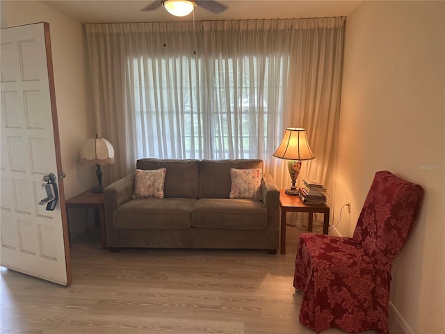 430 Botticelli Dr Unit 430, Nokomis, FL 34275 - living area with wood finished floors and ceiling fan