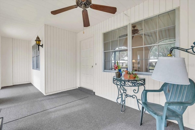 430 Botticelli Dr Unit 430, Nokomis, FL 34275 - view of exterior entry featuring a ceiling fan and a porch