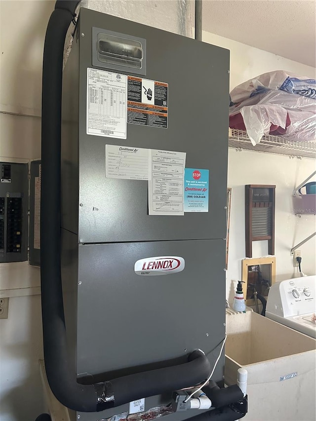 430 Botticelli Dr Unit 430, Nokomis, FL 34275 - utility room with heating unit and washer / clothes dryer