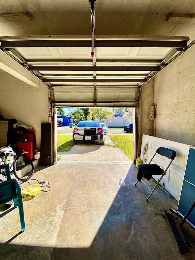 view of garage