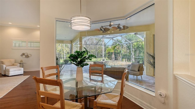 dining room with a wealth of natural light and hardwood / wood-style floors