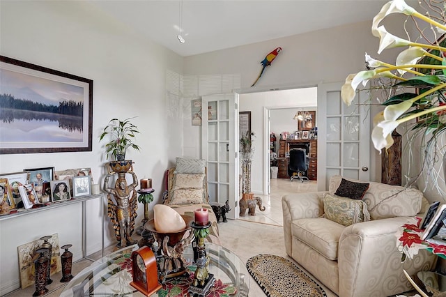 view of tiled living room