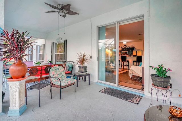 view of patio / terrace with ceiling fan