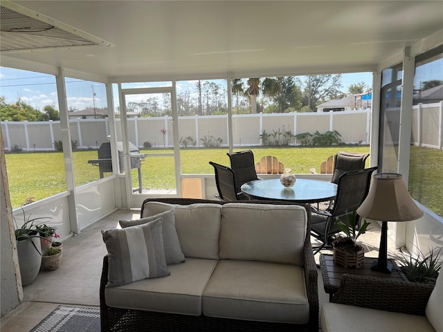 sunroom / solarium with plenty of natural light