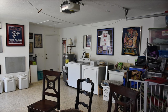 interior space featuring electric water heater and independent washer and dryer