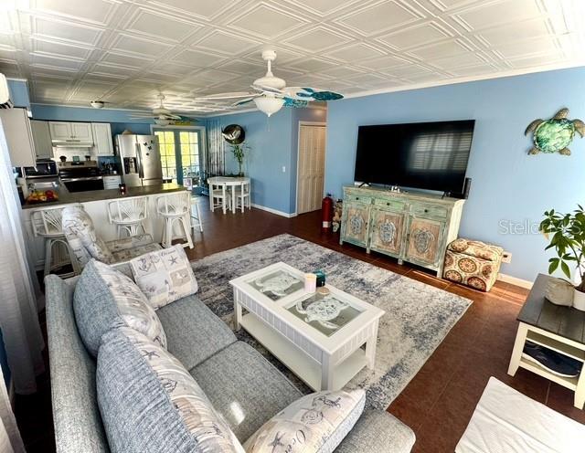 living room with french doors