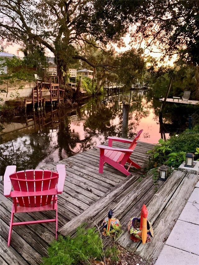 view of dock area