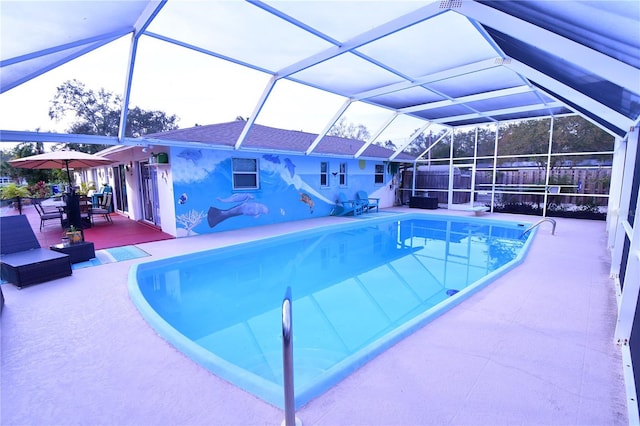 pool featuring a patio and a lanai