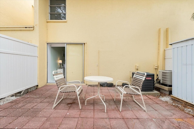 view of patio / terrace with central air condition unit