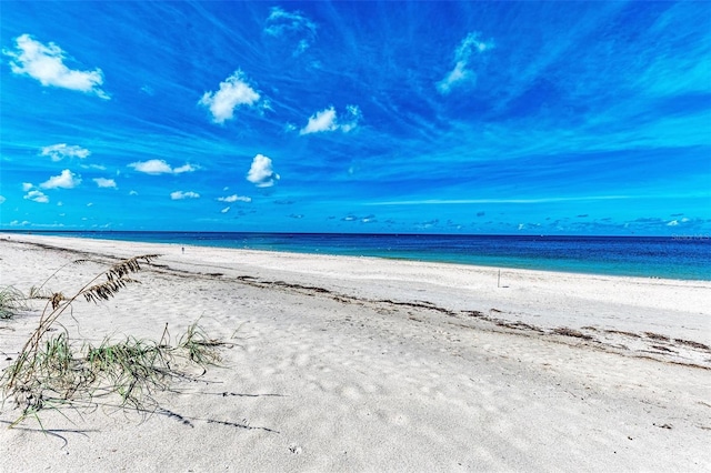 property view of water with a beach view