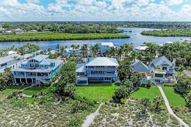 506 S Casey Key Rd, Nokomis, FL 34275 - aerial perspective of suburban area featuring a large body of water