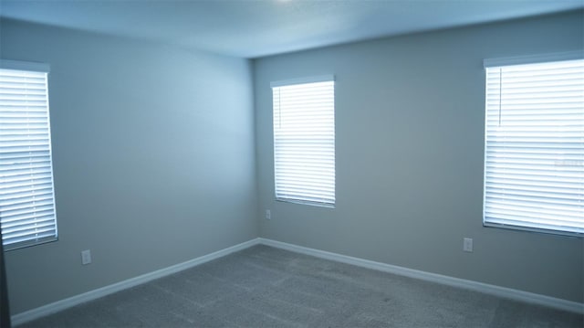 unfurnished room with carpet floors