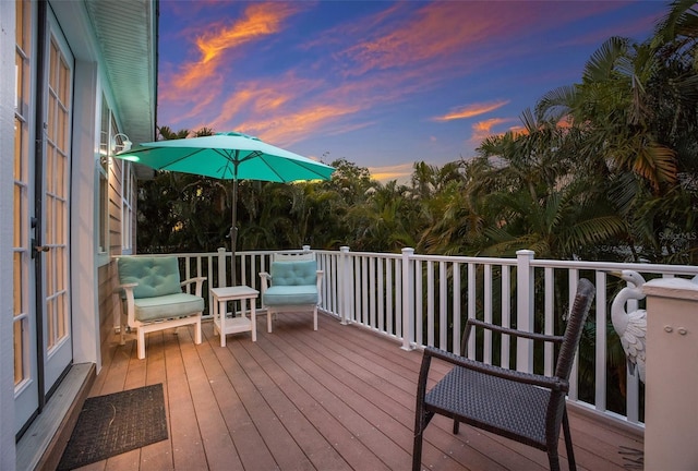 view of deck at dusk