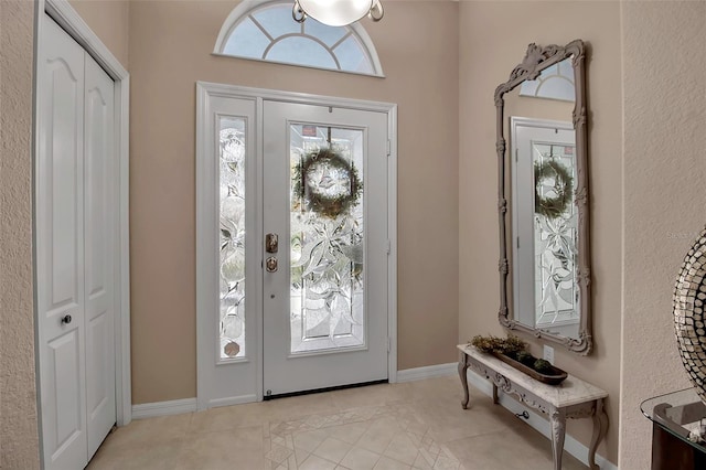 view of tiled entrance foyer