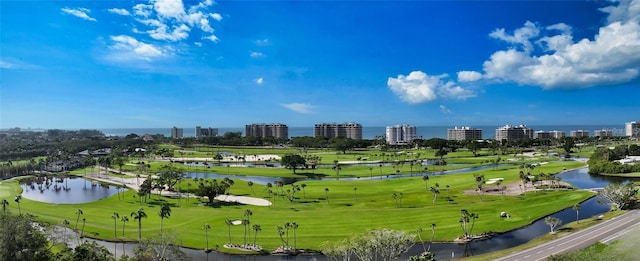 view of property's community with a water view