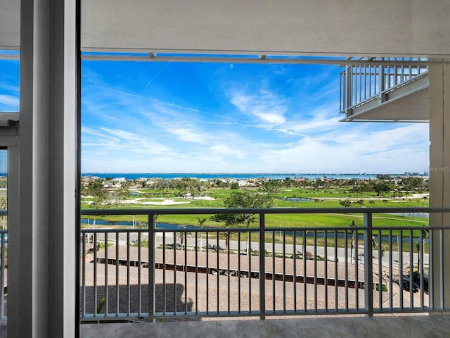 balcony with a water view