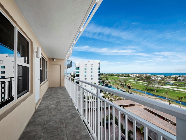 balcony with a water view