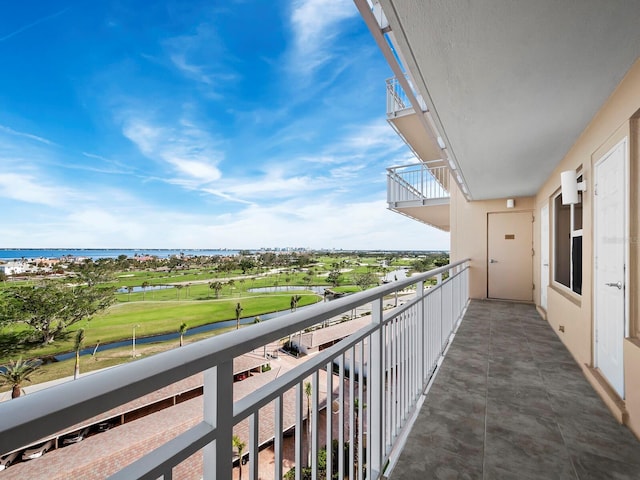 balcony with a water view