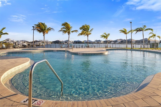 view of pool featuring a patio