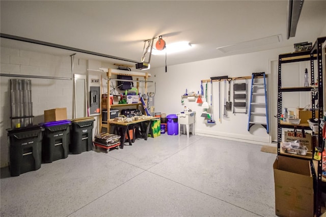 garage featuring a garage door opener