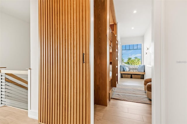 hall featuring light hardwood / wood-style floors