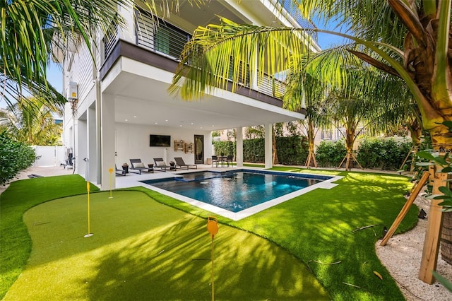 view of pool with a patio area