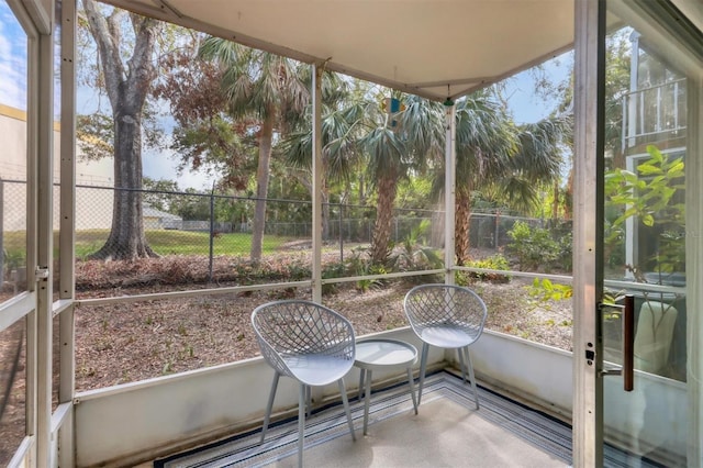 view of unfurnished sunroom