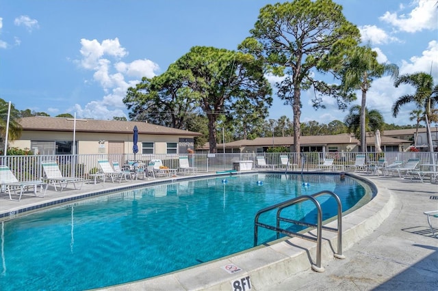 view of pool featuring a patio