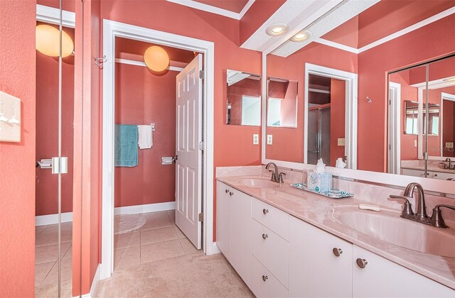 bathroom featuring vanity and tile patterned floors