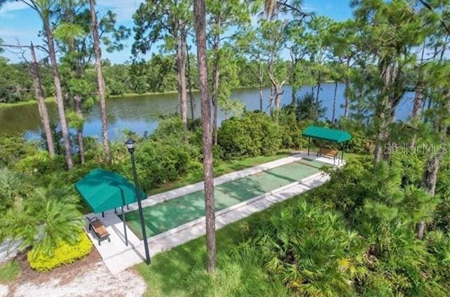 view of property's community featuring a water view