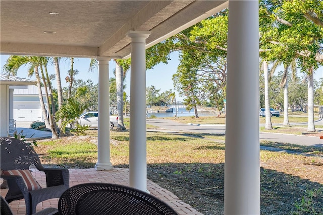 view of patio featuring covered porch