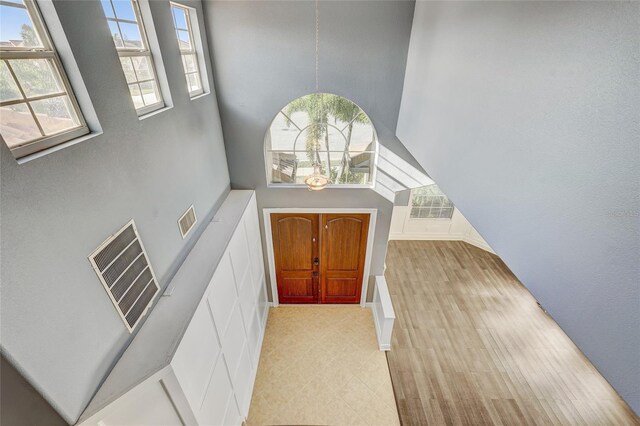 entrance foyer featuring a towering ceiling