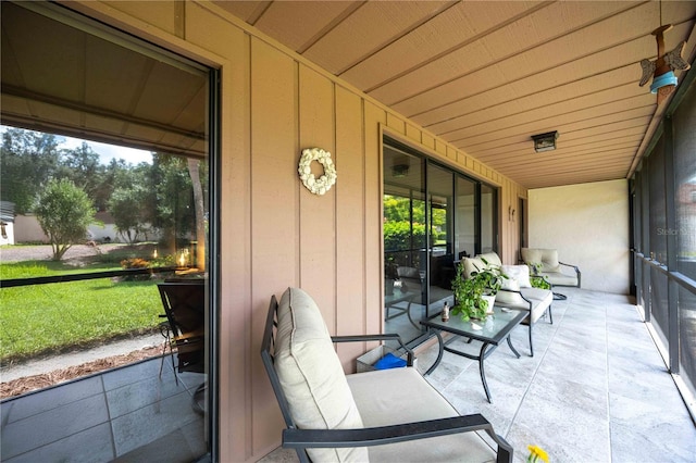 view of sunroom