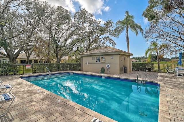 view of pool featuring a patio