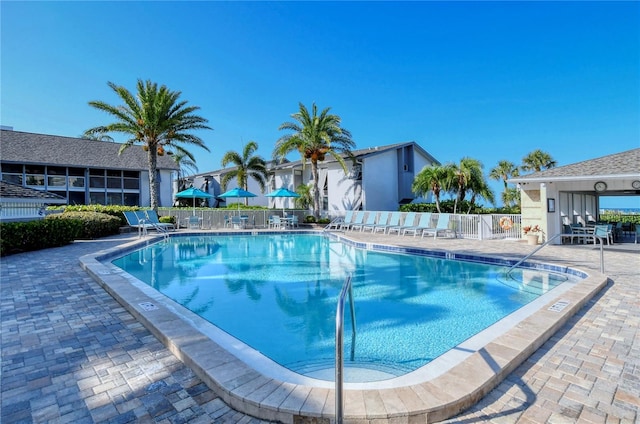 view of pool with a patio