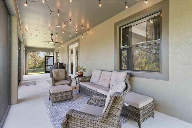 view of patio featuring outdoor lounge area