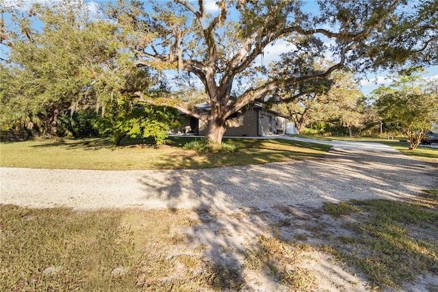 view of front of property with a front lawn