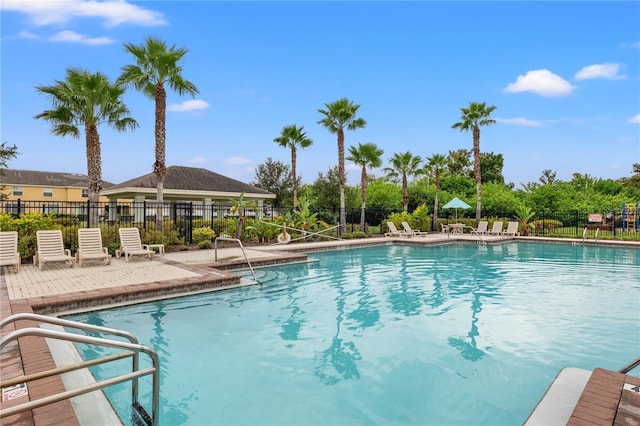 view of pool with a patio