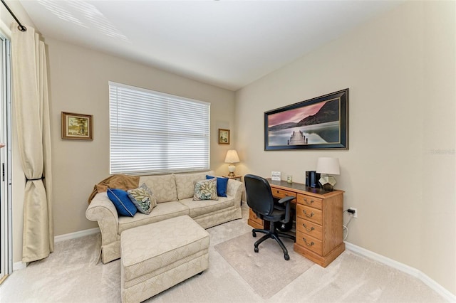 view of carpeted office