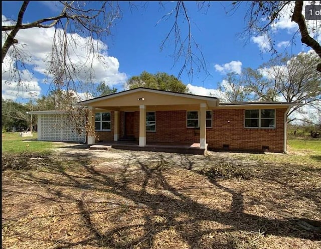 view of single story home